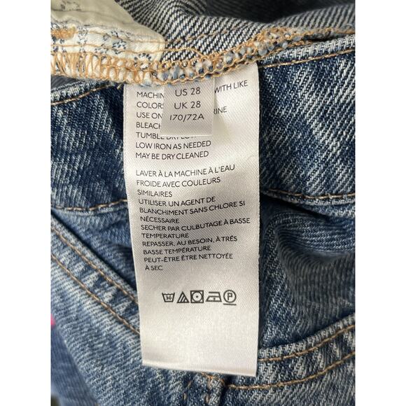 Free People We The Free Bailey Fringe Denim Skirt Size 28 Blue - Picture 9 of 10